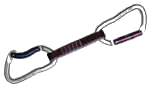 D�gaine compos�e d'un mousqueton Jazz doigt droit, forme ergonomique pour une meilleure pr�hension, ouverture du doigt 20 mm. 1 mousqueton Boogy doigt coud� forme ergonomique, ouverture 23 mm. Sangle express �troite avec une extr�mit� serr�e pour le maintien du mousqueton coud�. D�gaine tr�s robuste, id�ale pour une utilisation intensive en collectivit�s. R�sistance mousquetons 2500kg.
Sangle : 2200kg. Poids : 120 g.